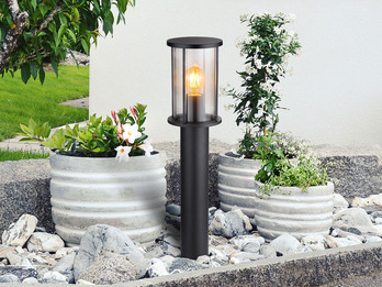 Wegeleuchte GRACEY Gartenlaterne aus Edelstahl mit Rauchglas, Höhe 60cm