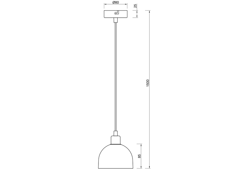 Pendelleuchte MOLLY mit Glas Lampenschirm Opalweiß,  Ø 12cm