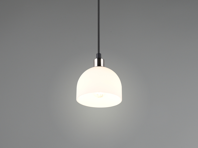 Pendelleuchte MOLLY mit Glas Lampenschirm Opalweiß,  Ø 12cm