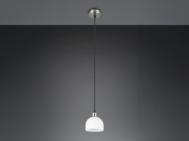 Pendelleuchte MOLLY mit Glas Lampenschirm Opalweiß,  Ø 12cm