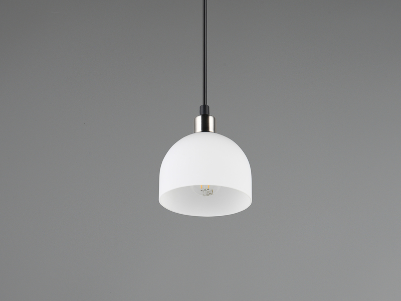 Pendelleuchte MOLLY mit Glas Lampenschirm Opalweiß,  Ø 12cm