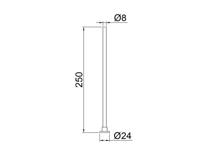 2er SET Distanzhalter Höhe 25cm Grau für DUOline Schienensystem