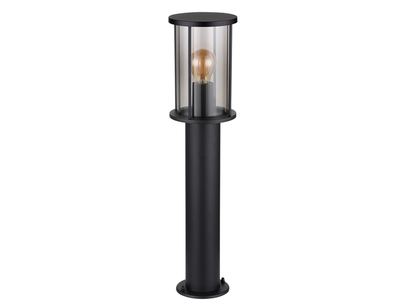 LED Wegeleuchte Gartenlaterne aus Edelstahl mit Rauchglas, Höhe 60cm