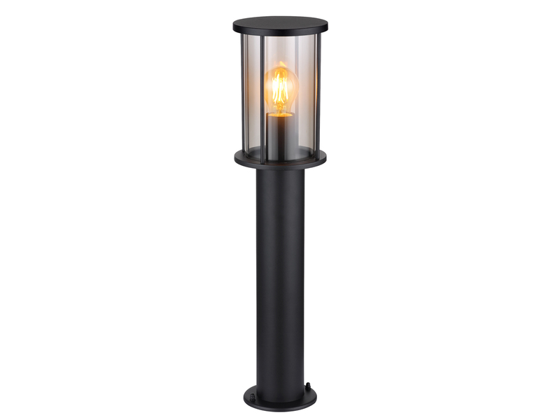 LED Wegeleuchte Gartenlaterne aus Edelstahl mit Rauchglas, Höhe 60cm