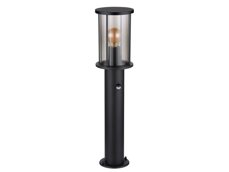 LED Wegeleuchte mit Bewegungsmelder aus Edelstahl mit Rauchglas, H: 60cm