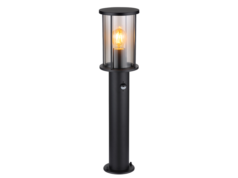 LED Wegeleuchte mit Bewegungsmelder aus Edelstahl mit Rauchglas, H: 60cm