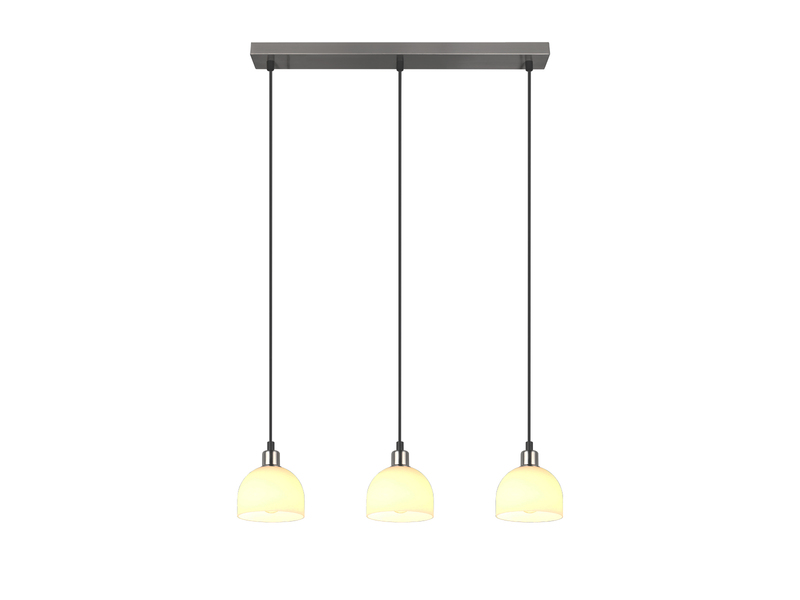 Pendelleuchte MOLLY 3-flammig mit Glasschirmen Opalweiß,  Ø 12cm