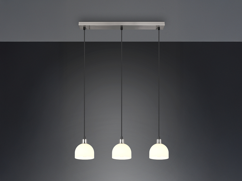 Pendelleuchte MOLLY 3-flammig mit Glasschirmen Opalweiß,  Ø 12cm