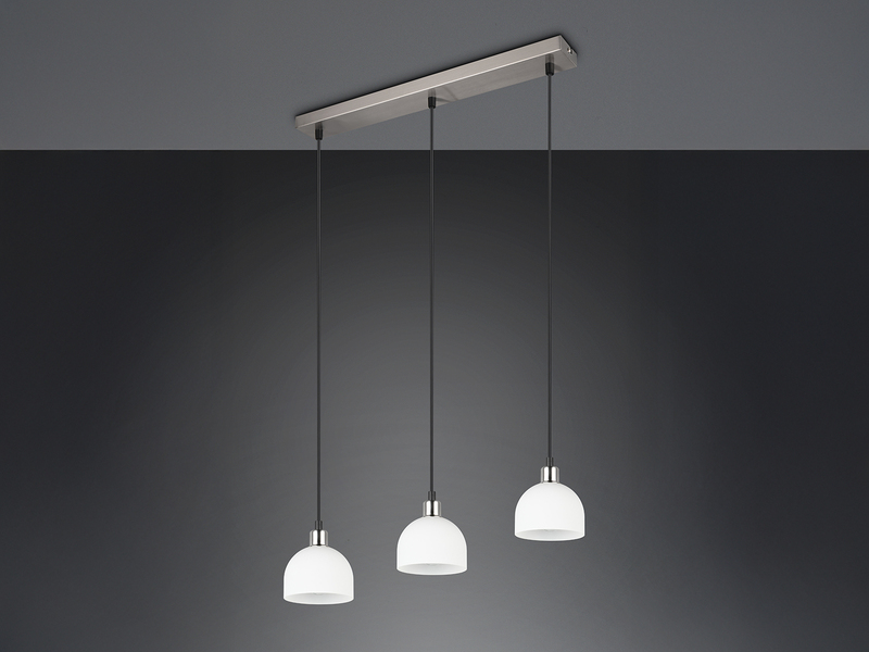 Pendelleuchte MOLLY 3-flammig mit Glasschirmen Opalweiß,  Ø 12cm