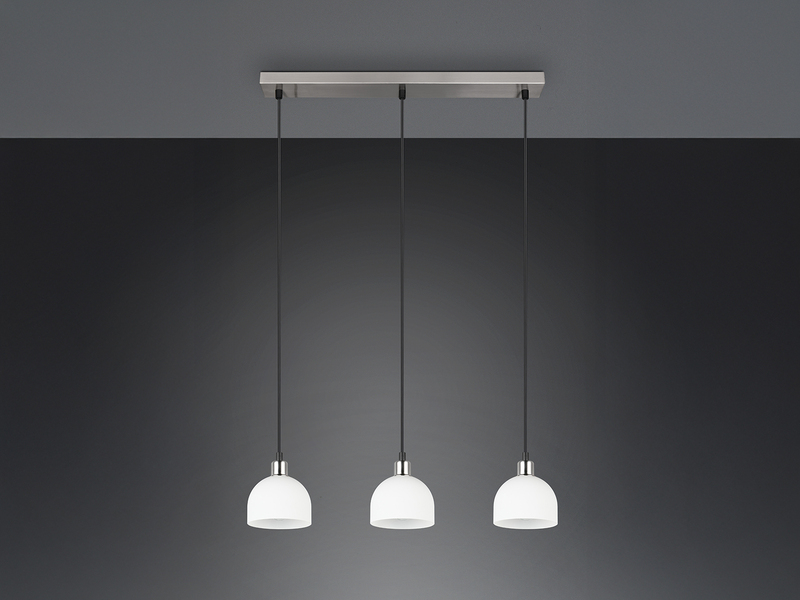 Pendelleuchte MOLLY 3-flammig mit Glasschirmen Opalweiß,  Ø 12cm