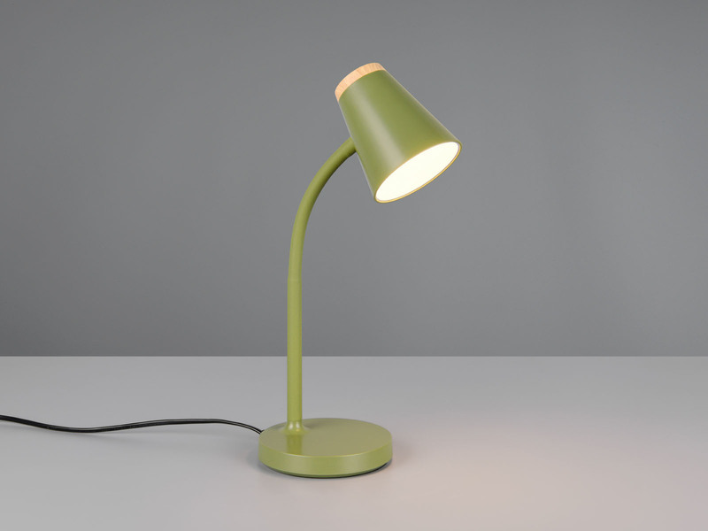LED Schreibtischlampe PONGO Grün flexibel biegsam, Höhe 36cm