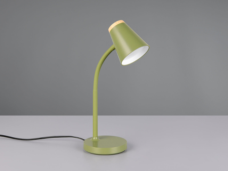 LED Schreibtischlampe PONGO Grün flexibel biegsam, Höhe 36cm