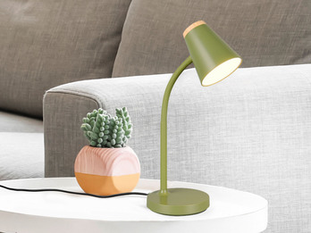 LED Schreibtischlampe PONGO Grün flexibel biegsam, Höhe 36cm
