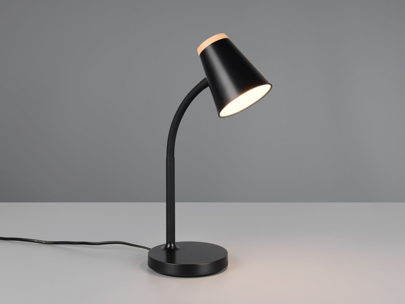 LED Schreibtischlampe PONGO Schwarz flexibel biegsam, Höhe 36cm