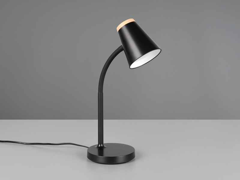 LED Schreibtischlampe PONGO Schwarz flexibel biegsam, Höhe 36cm