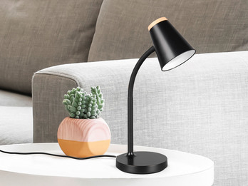LED Schreibtischlampe PONGO Schwarz flexibel biegsam, Höhe 36cm