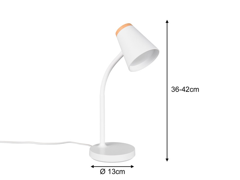 LED Schreibtischlampe PONGO Weiß flexibel biegsam, Höhe 36cm