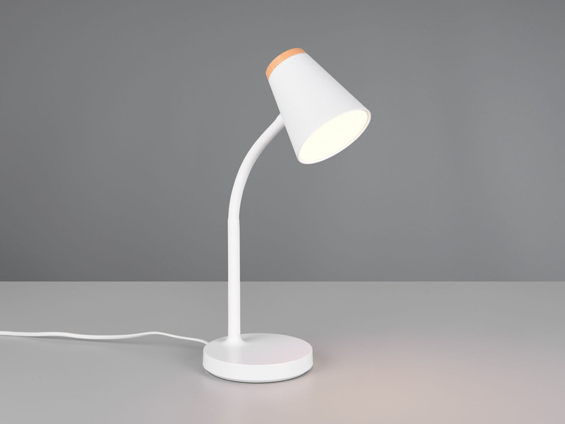 LED Schreibtischlampe PONGO Weiß flexibel biegsam, Höhe 36cm