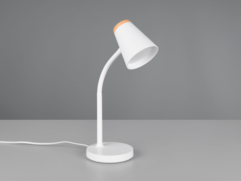 LED Schreibtischlampe PONGO Weiß flexibel biegsam, Höhe 36cm