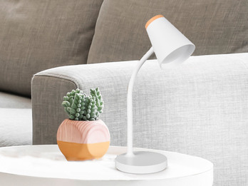 LED Schreibtischlampe PONGO Weiß flexibel biegsam, Höhe 36cm