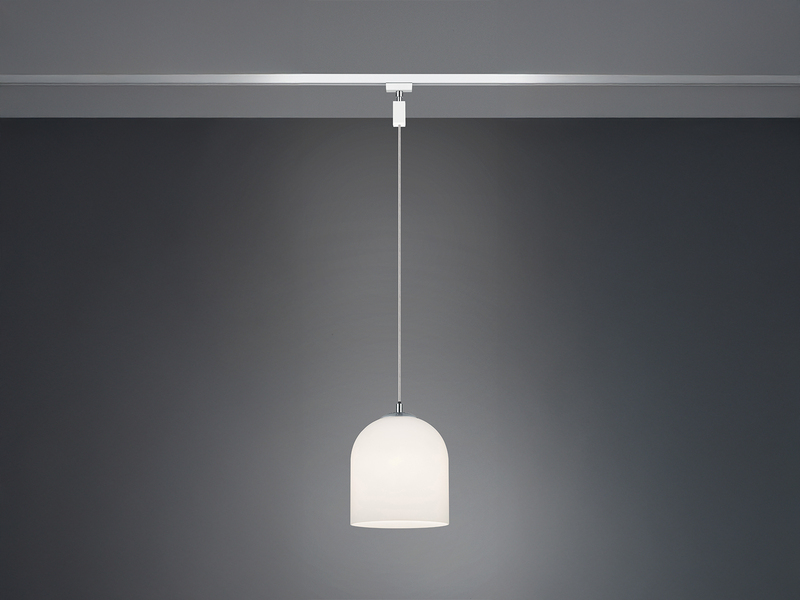 Pendelleuchte ONTARIO mit Glasschirm Weiß Ø 20cm für DUOline Schienensystem