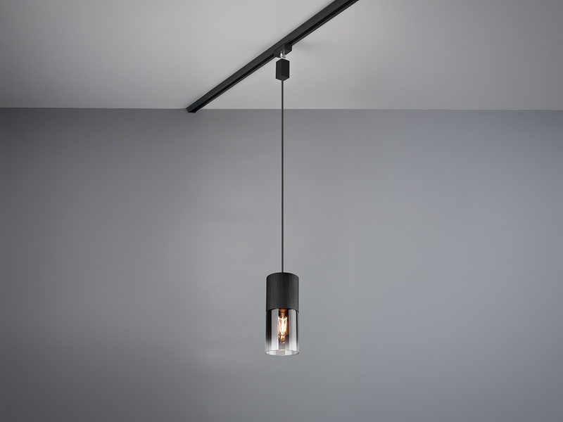 Pendelleuchte ROBIN mit Rauchglas Ø 10cm für DUOline Schienensystem