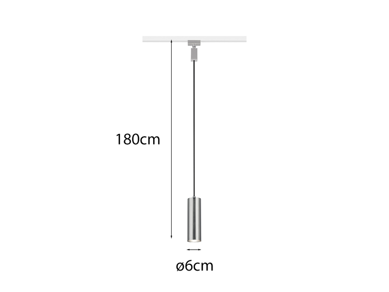 Pendelleuchte MARLEY Metall Silber Ø 6cm für DUOline Schienensystem
