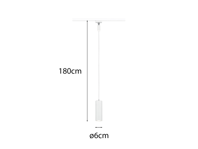 Pendelleuchte MARLEY Metall Weiß Ø 6cm für DUOline Schienensystem