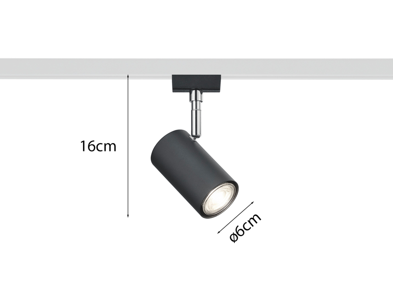 Strahler MARLEY Metall Schwarz für DUOline 2-Phasen Schienensystem