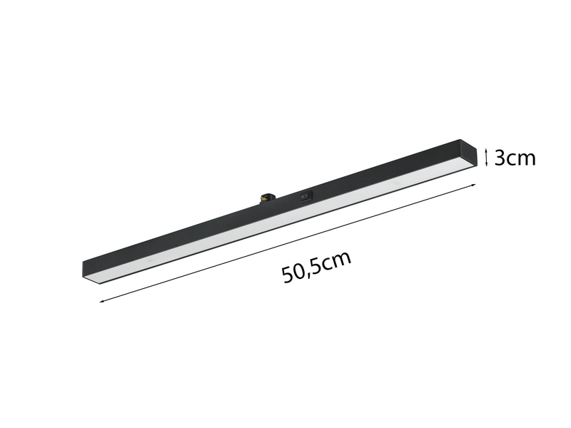 LED Panel Schwarz Breite 50,5cm für 2-Phasen Schienensystem DUOline