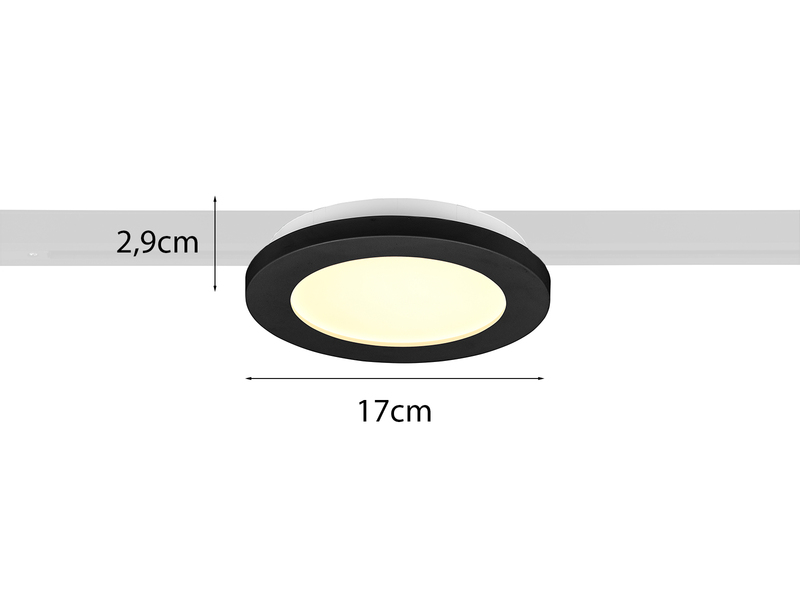 LED Spot CAMILLUS Schwarz Ø 17cm für DUOline Schienensystem