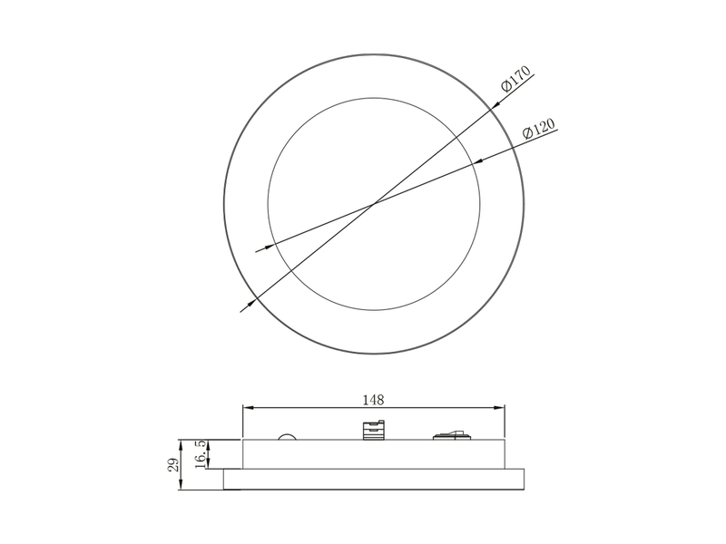 LED Spot CAMILLUS Schwarz Ø 17cm für DUOline Schienensystem