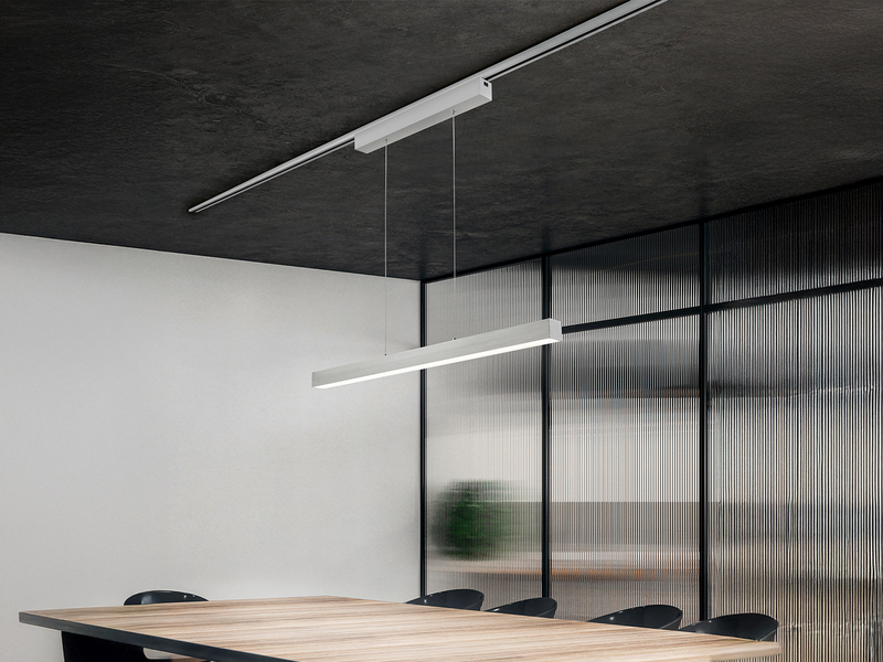 LED Pendelleuchte PAROS Silber, Breite 90cm für DUOline Schienensystem