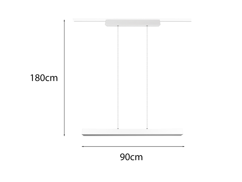 LED Pendelleuchte PAROS Weiß, Breite 90cm für DUOline Schienensystem