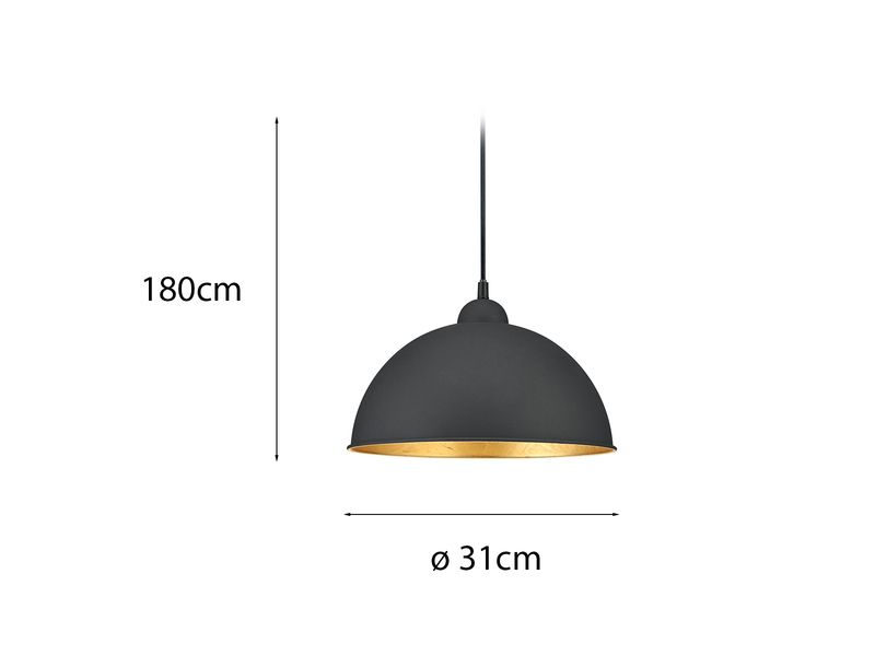 Pendelleuchte JIMMY mit Metallschirm Ø 31cm für DUOline Schienensystem