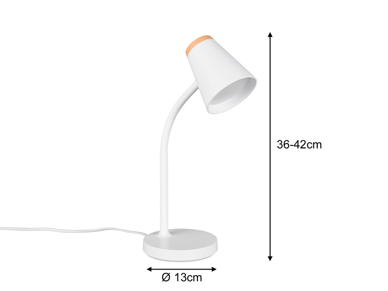 2er SET LED Schreibtischlampen Weiß flexibel biegsam, Höhe 36cm