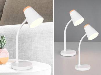 2er SET LED Schreibtischlampen Weiß flexibel biegsam, Höhe 36cm