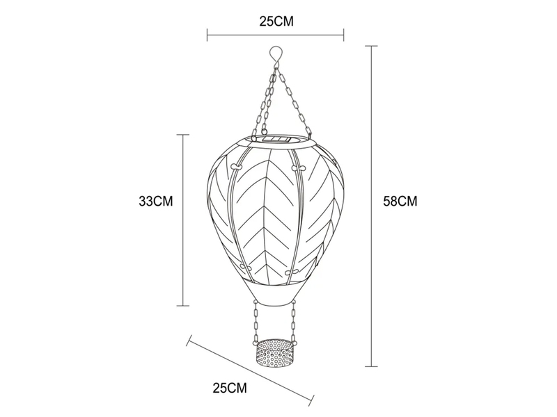 2er Set Deko Solarleuchten Heißluftballon aus Glas Bunt & Flammeneffekt, H:58cm