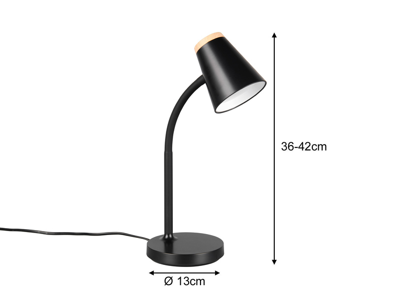 2er SET LED Schreibtischlampen Schwarz flexibel biegsam, Höhe 36cm