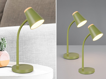 2er SET LED Schreibtischlampen Grün flexibel biegsam, Höhe 36cm