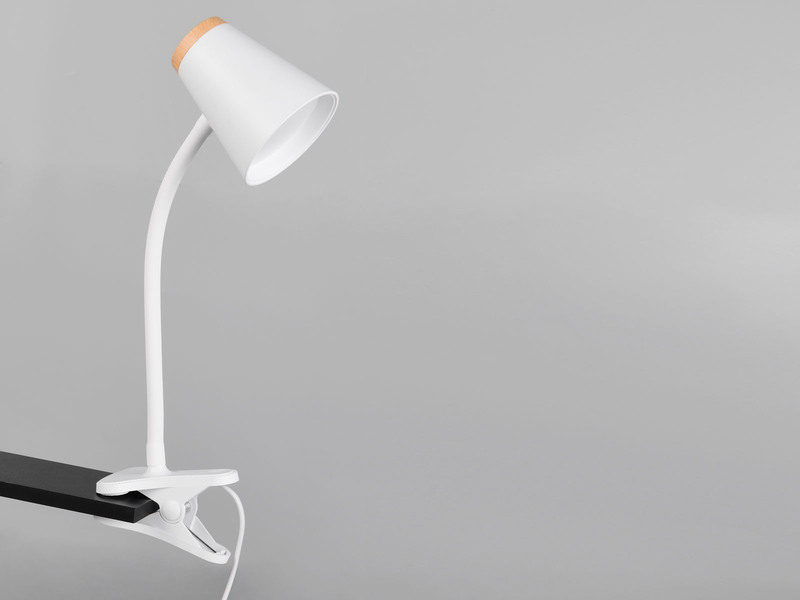 LED Klemmlampe PONGO Weiß flexibel biegsam, Höhe 33cm
