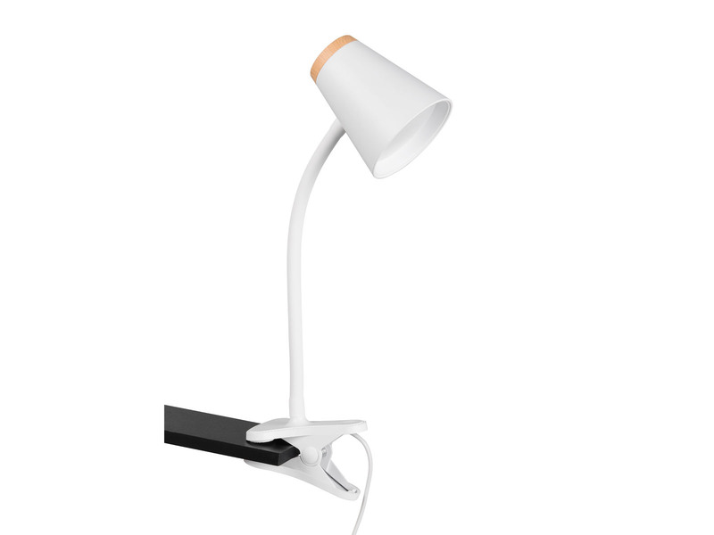 LED Klemmlampe PONGO Weiß flexibel biegsam, Höhe 33cm