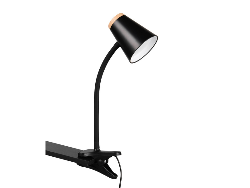 LED Klemmlampe PONGO Schwarz flexibel biegsam, Höhe 33cm