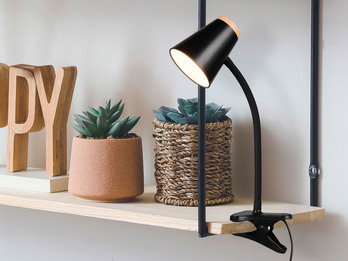 LED Klemmlampe PONGO Schwarz flexibel biegsam, Höhe 33cm