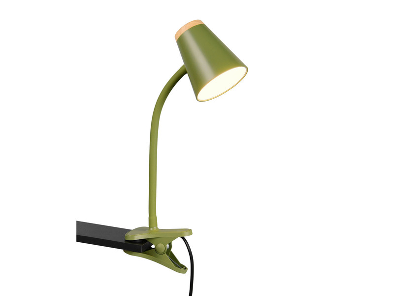 LED Klemmlampe PONGO Grün flexibel biegsam, Höhe 33cm