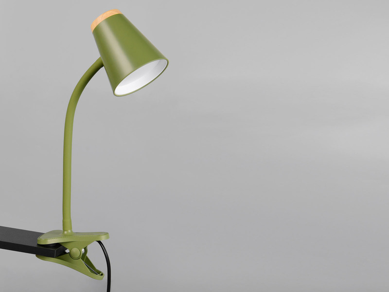 LED Klemmlampe PONGO Grün flexibel biegsam, Höhe 33cm