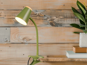 LED Klemmlampe PONGO Grün flexibel biegsam, Höhe 33cm