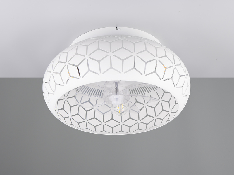 Deckenleuchte BIDAR mit Ventilator & Fernbedienung in Weiß, Ø 50cm
