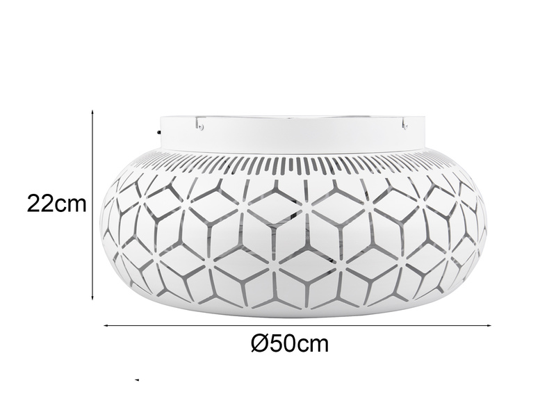 Deckenleuchte BIDAR mit Ventilator & Fernbedienung in Weiß, Ø 50cm