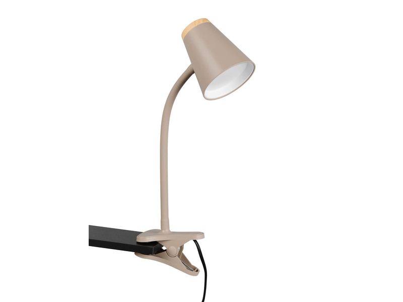 LED Klemmlampe PONGO Beige flexibel biegsam, Höhe 33cm